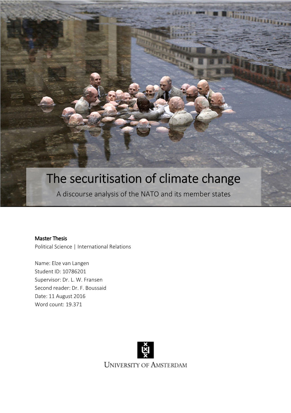The Securitisation of Climate Change a Discourse Analysis of the NATO and Its Member States