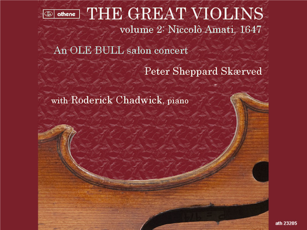 The Great Violins Volume 2 PETER SHEPPARD SKÆRVED (Violin) * with RODERICK CHADWICK (Piano)