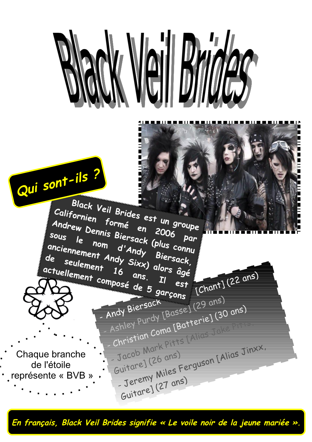 En Français, Black Veil Brides Signifie « Le Voile Noir De La Jeune Mariée »