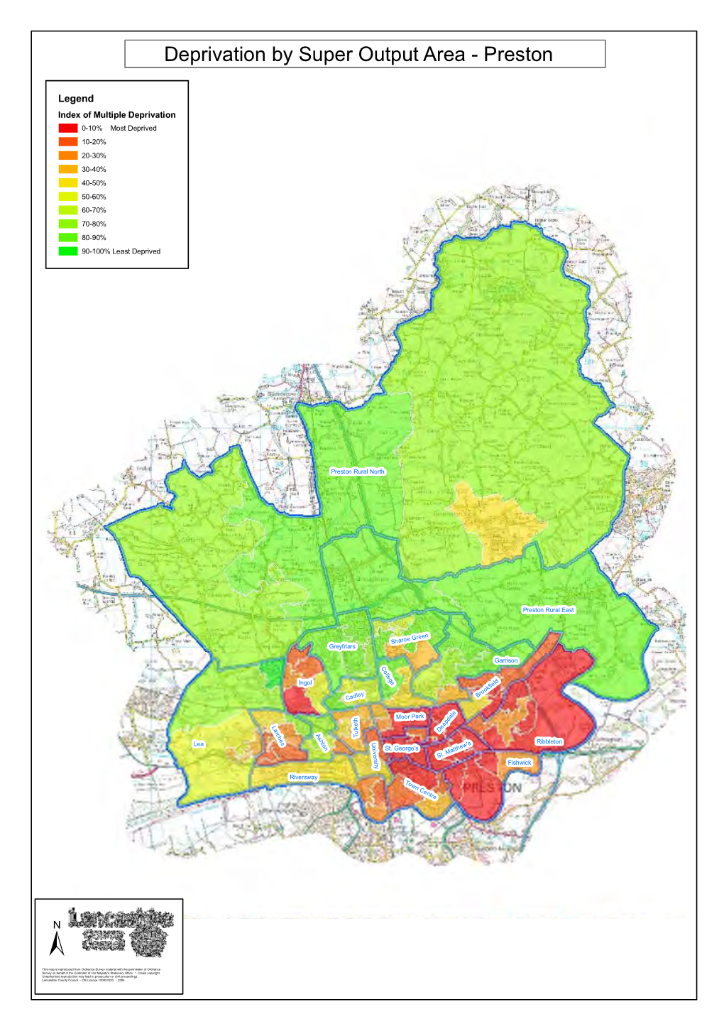 Deprivation by Super Output Area - Preston