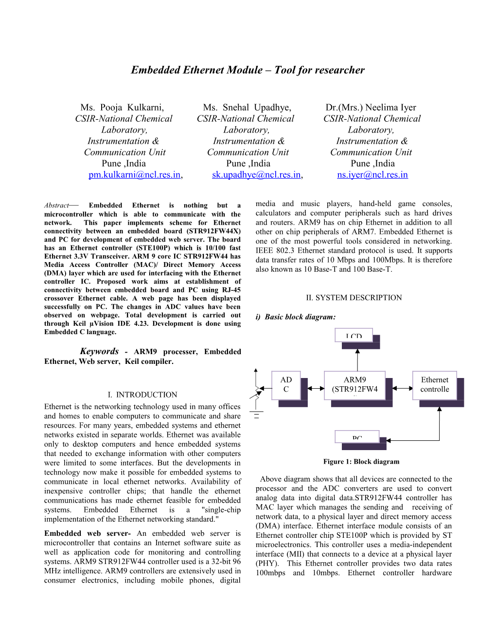 Embedded Ethernet Module Tool for Researcher