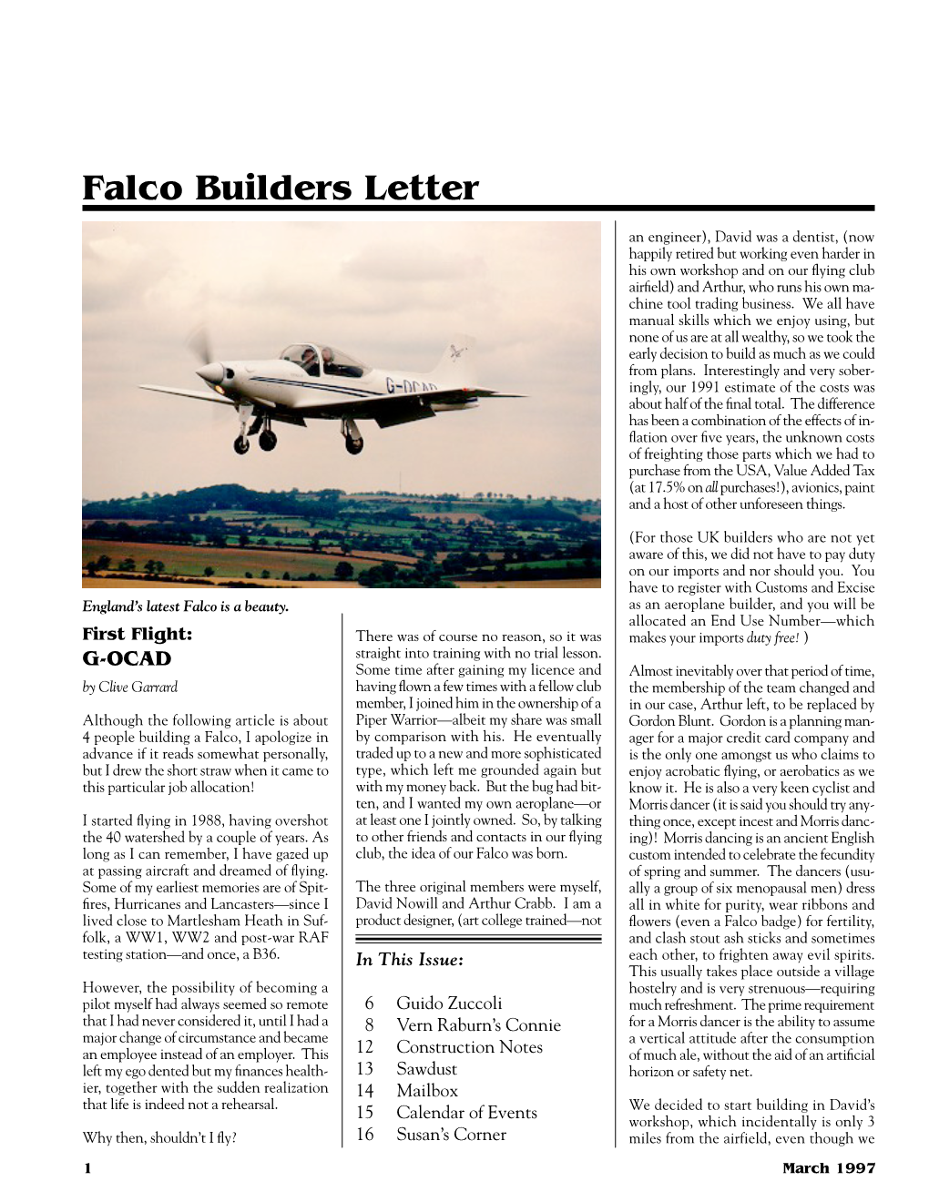 Falco Builders Letter
