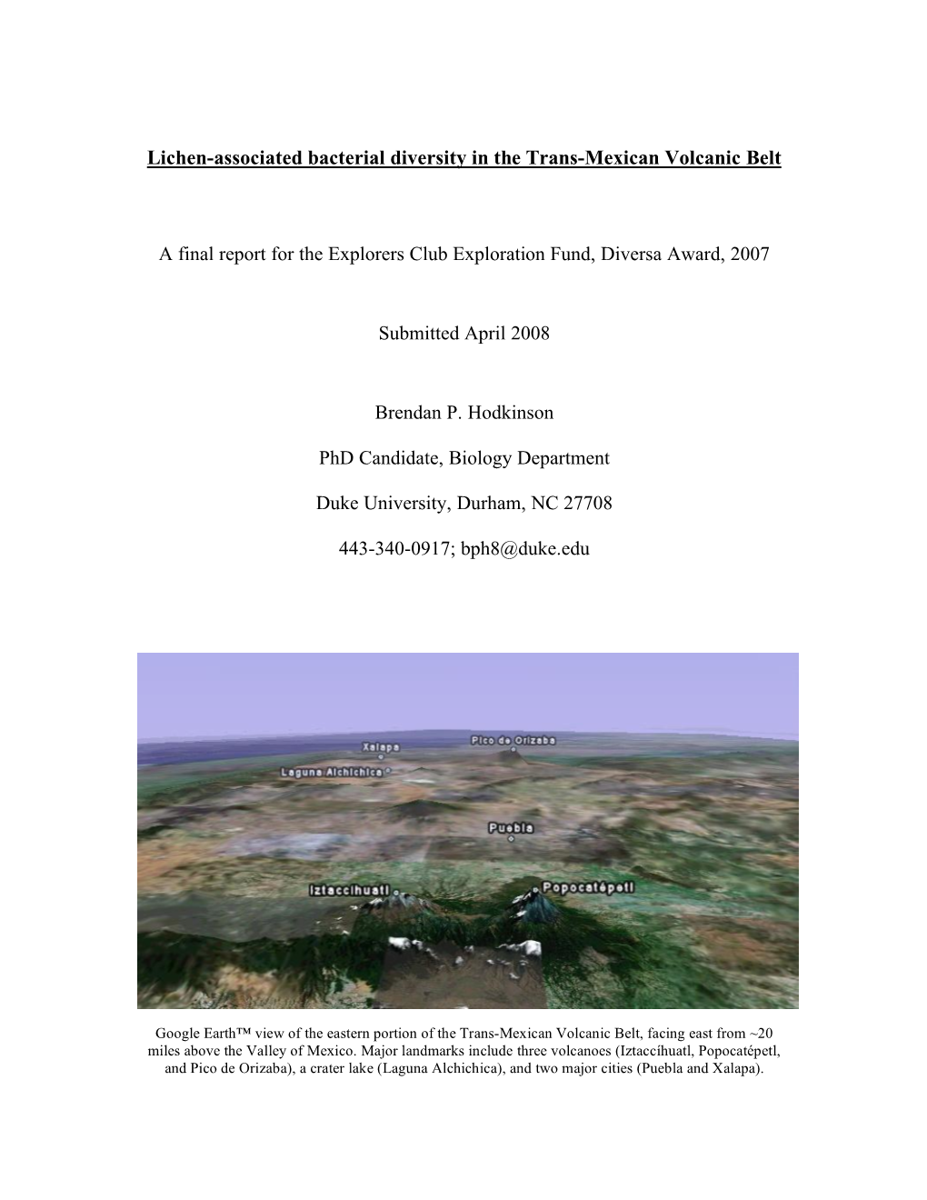 Lichen-Associated Bacterial Diversity in the Trans-Mexican Volcanic Belt