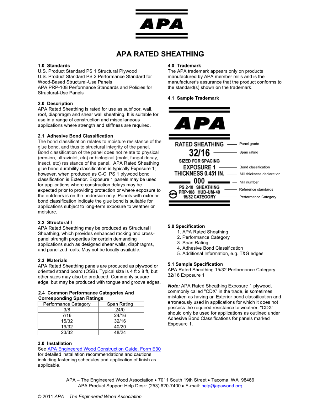 Apa Rated Sheathing