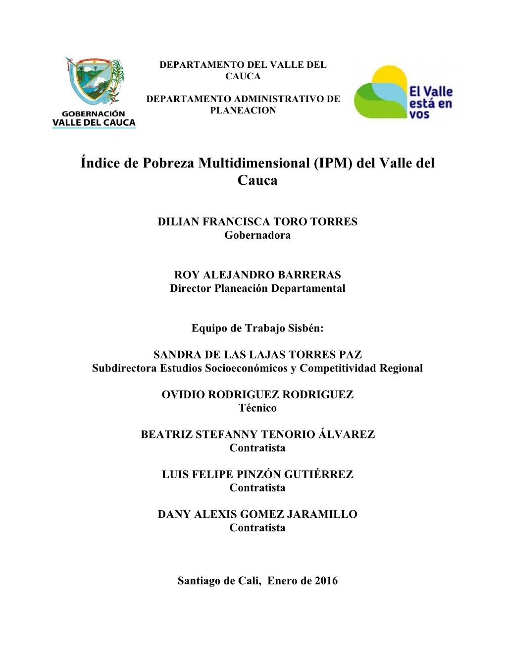 Índice De Pobreza Multidimensional (IPM) Del Valle Del Cauca