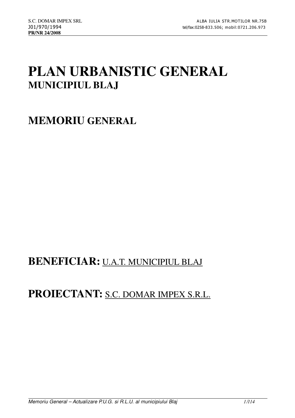 Memoriu General