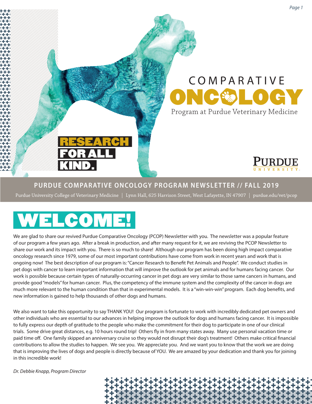 Purdue Comparative Oncology Program Newsletter