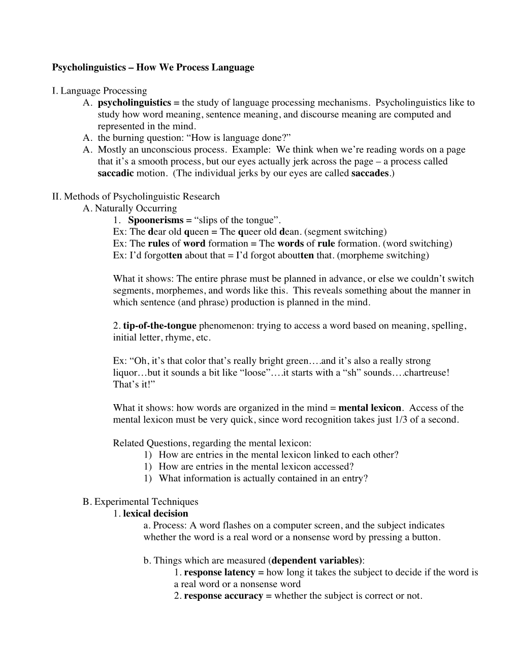 Psycholinguistics – How We Process Language