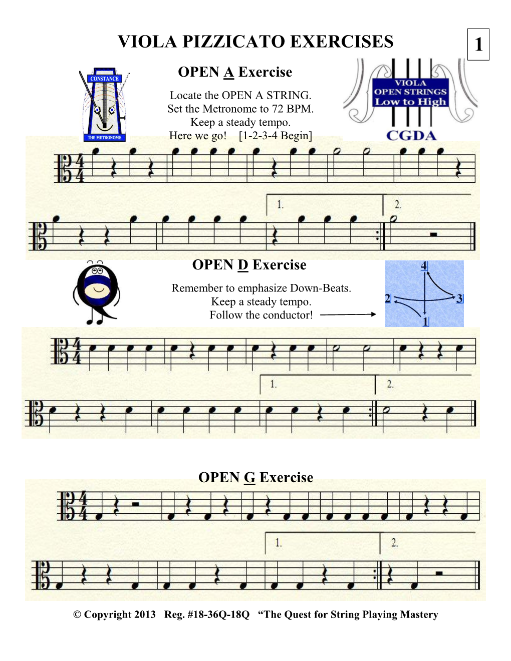 Viola Pizzicato Exercises 1