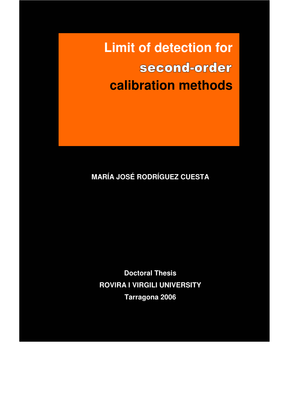 Limit of Detection for Calibration Methods