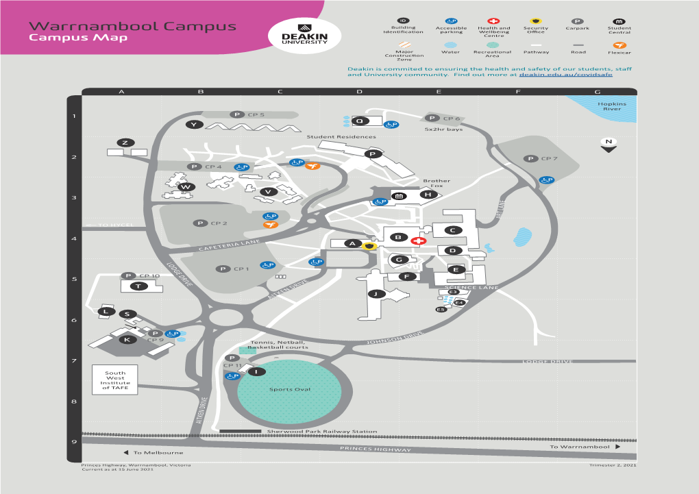 Warrnambool Campus Identification Parking Wellbeing Office Central Campus Map Centre