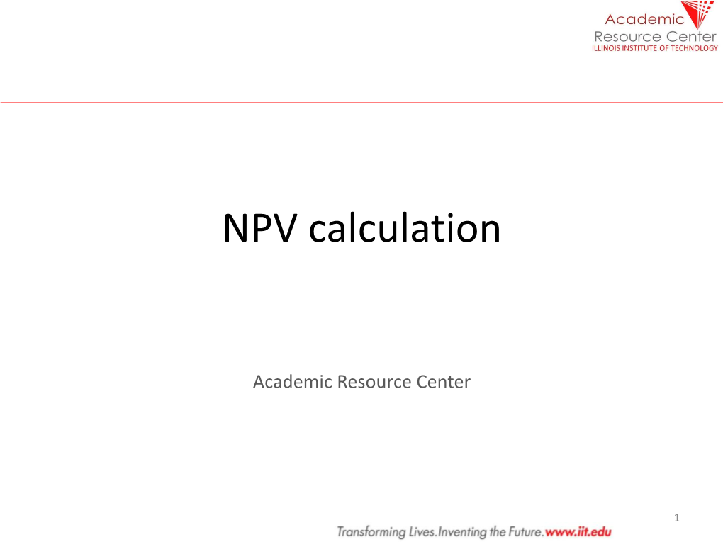 NPV Calculation