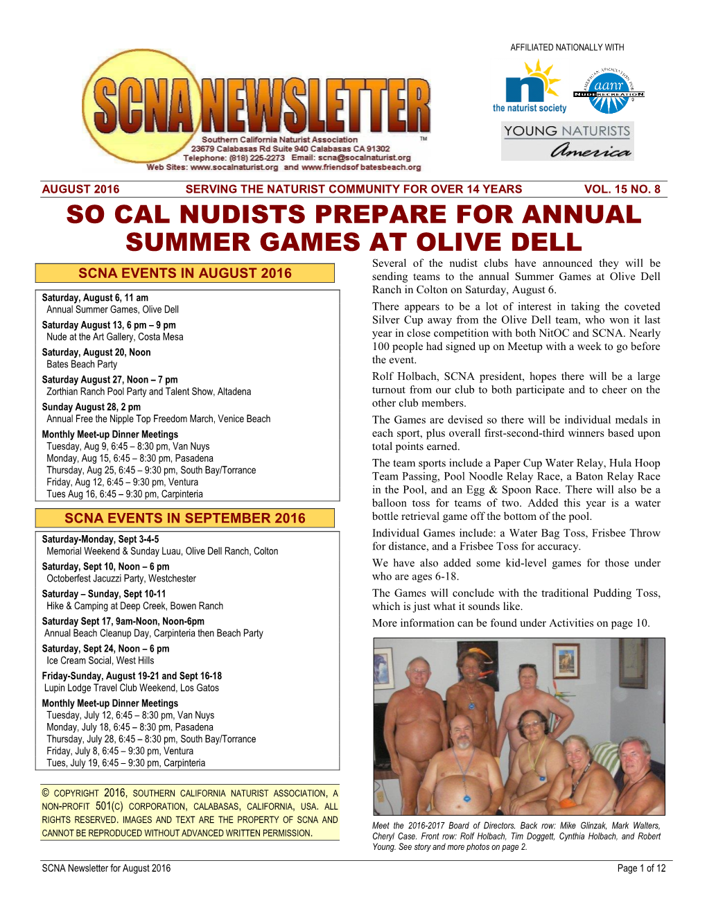 So Cal Nudists Prepare for Annual Summer Games At