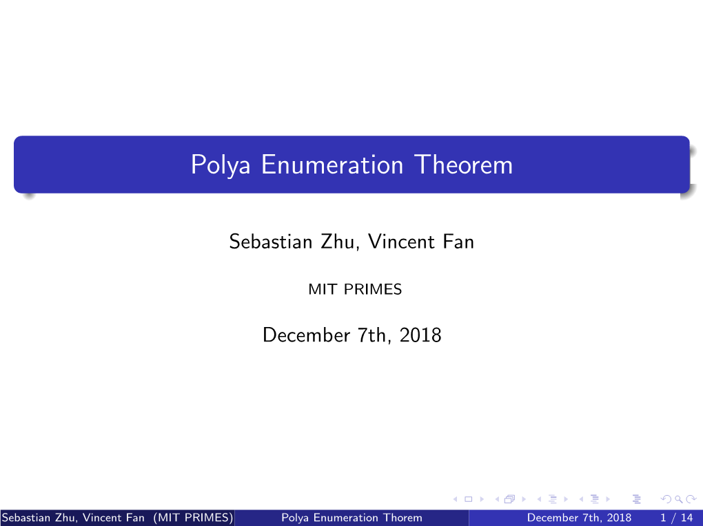 Polya Enumeration Theorem