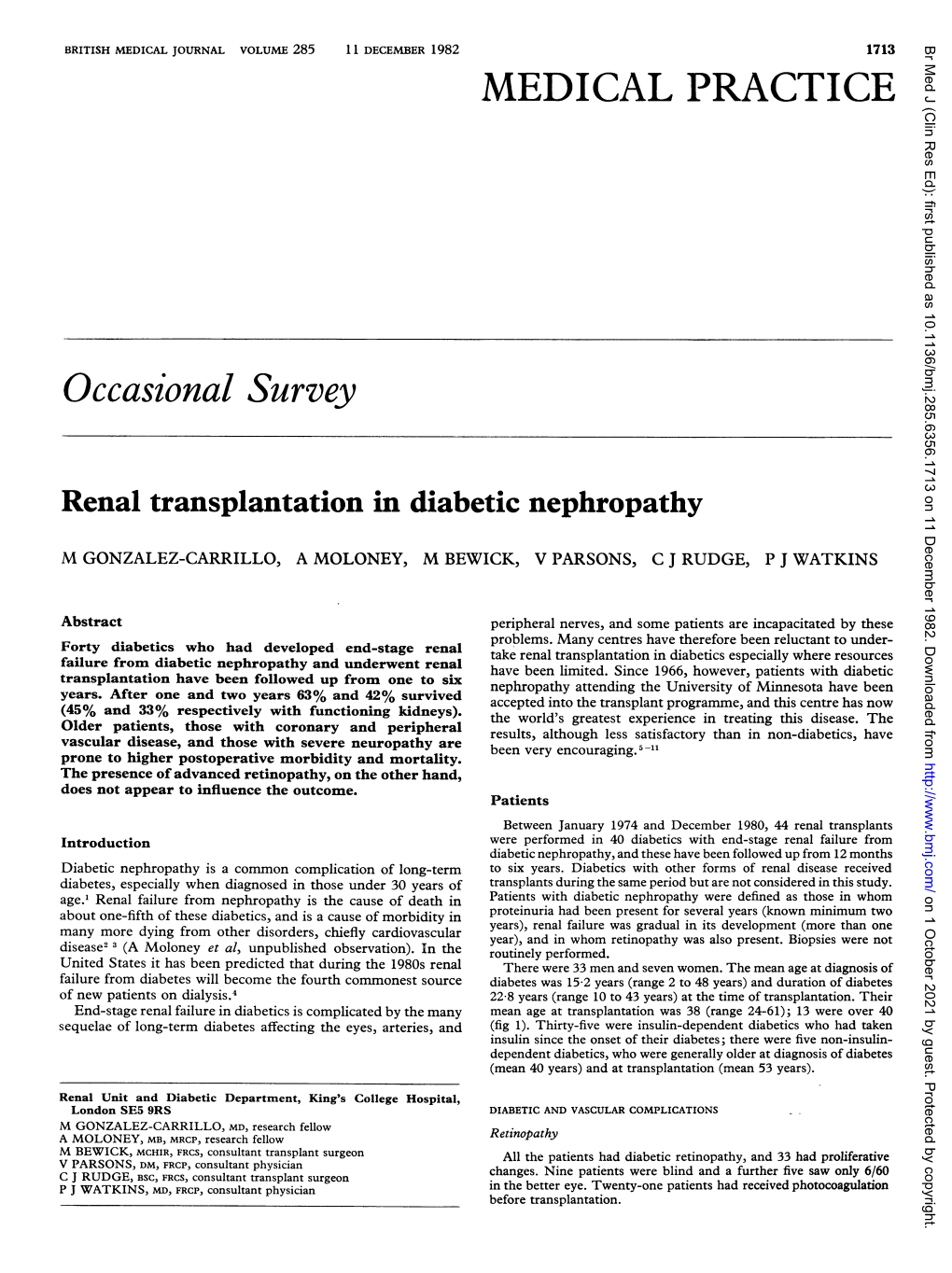 Renal Transplantation in Diabetic Nephropathy