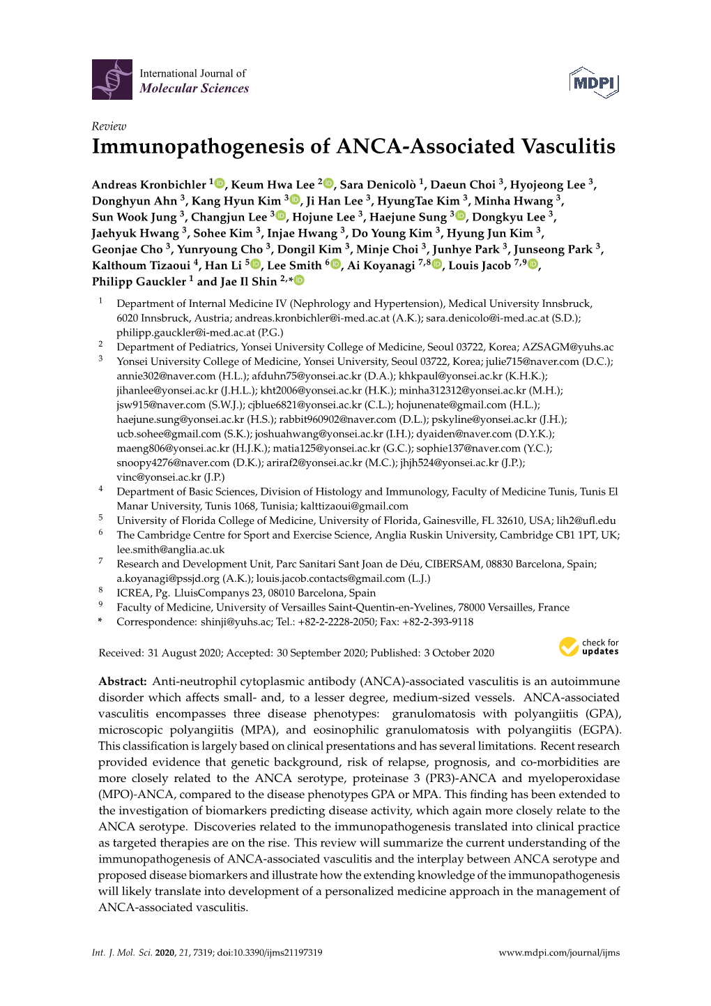 Immunopathogenesis of ANCA-Associated Vasculitis