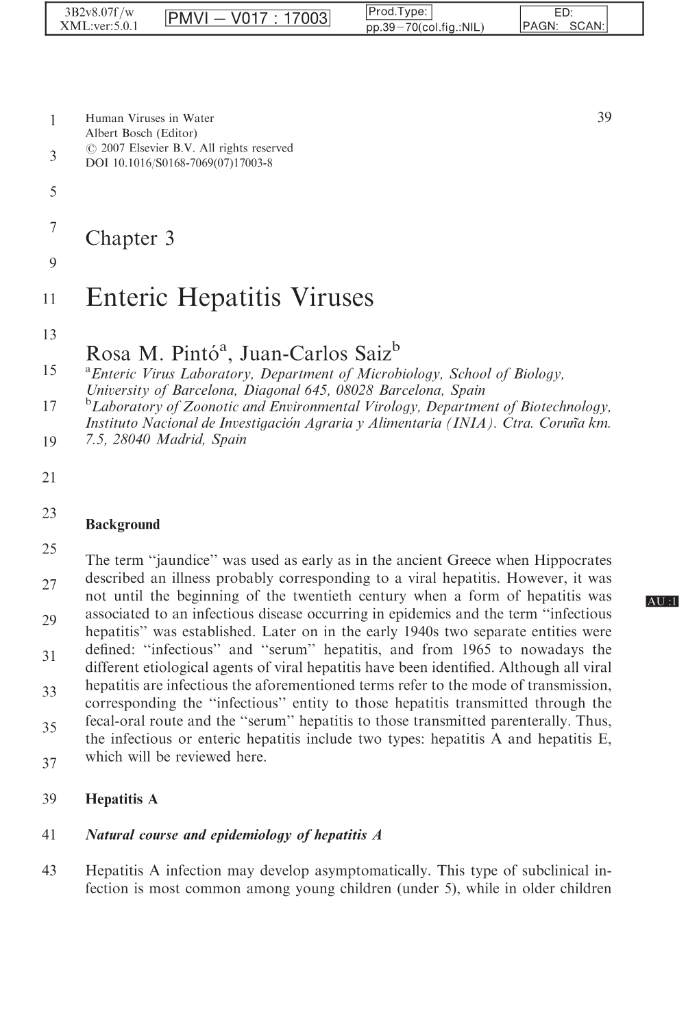 Enteric Hepatitis Viruses