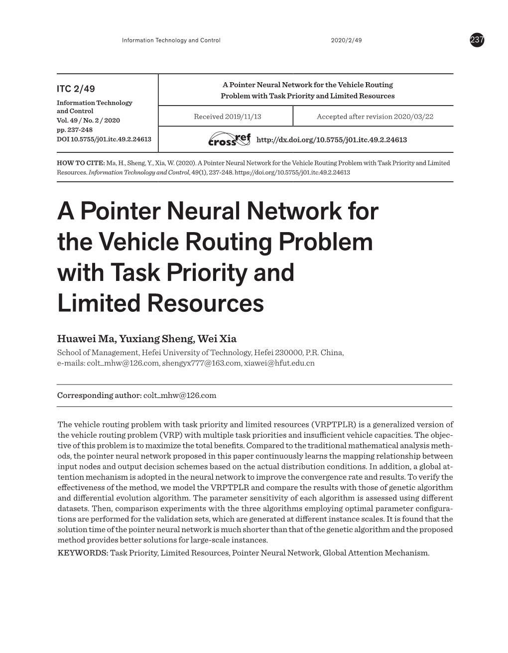 A Pointer Neural Network for the Vehicle Routing Problem with Task