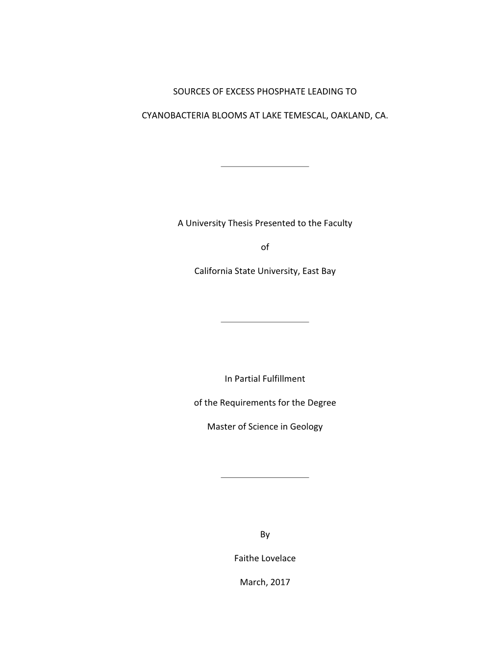 Sources of Excess Phosphate Leading to Cyanobacteria