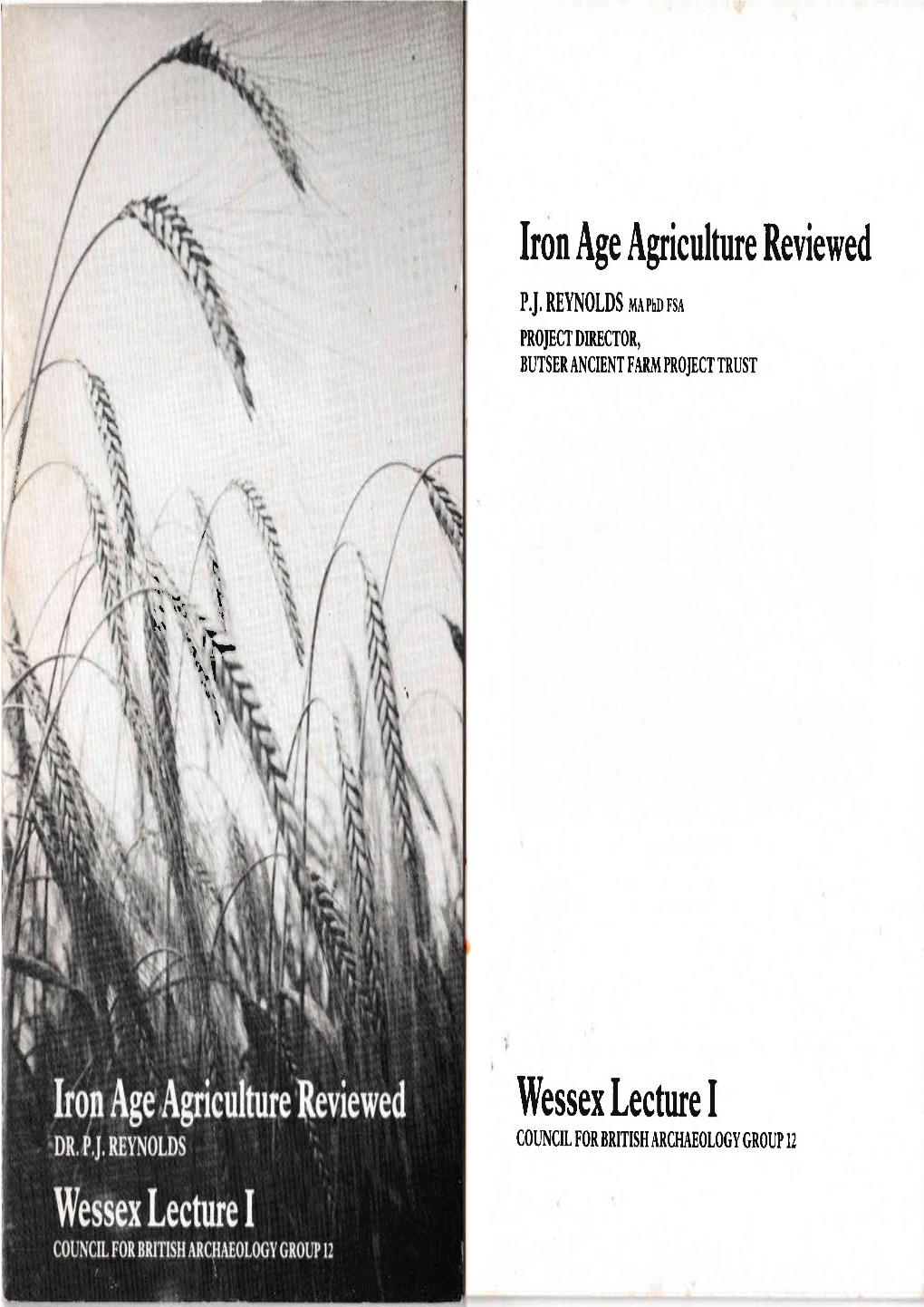 Iron Age Agriculture Reviewed Wessex Lecture I