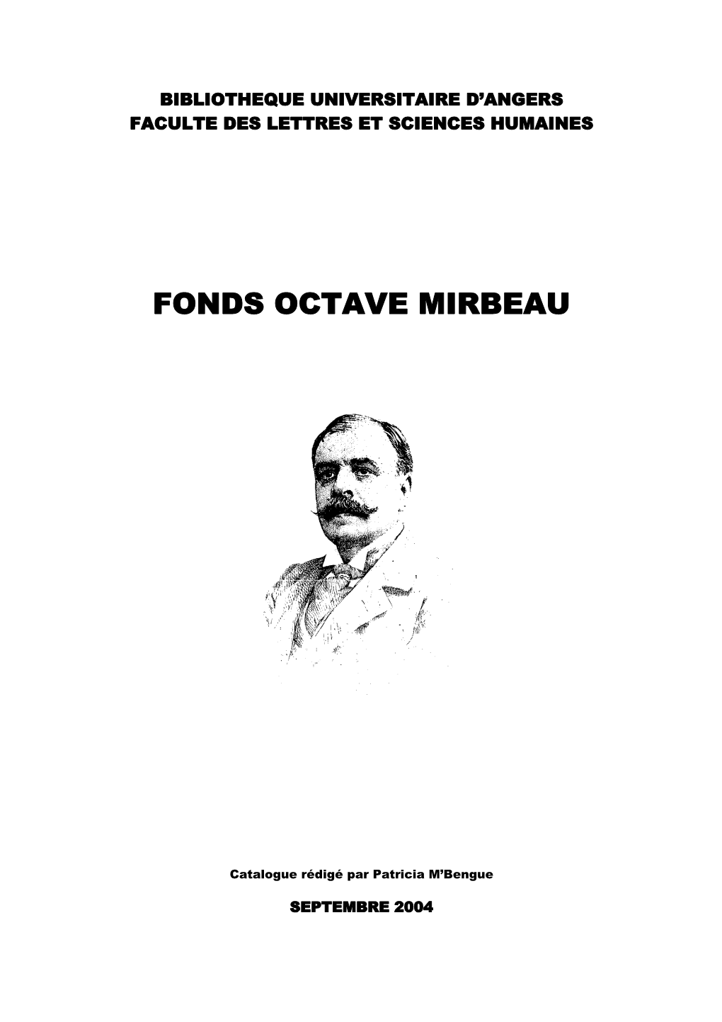 Fonds Octave Mirbeau