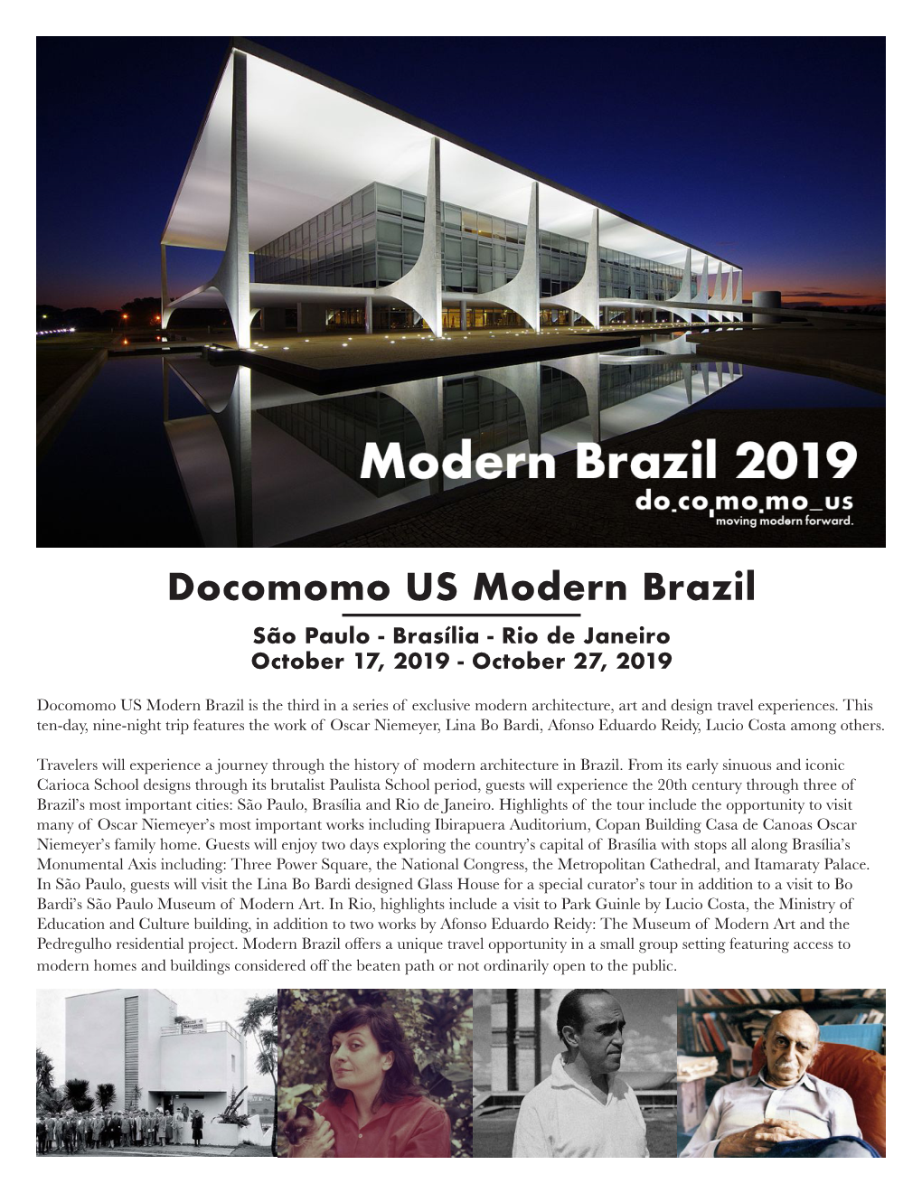 Docomomo US Modern Brazil São Paulo - Brasília - Rio De Janeiro October 17, 2019 - October 27, 2019