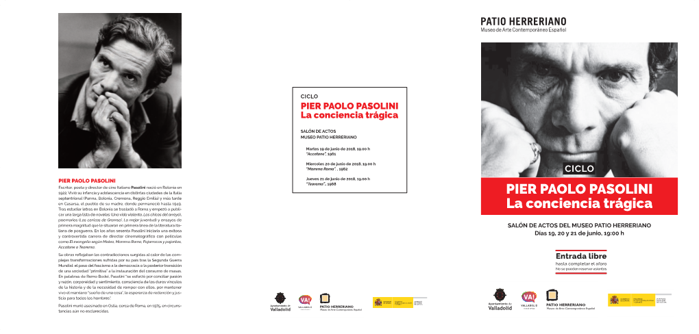 Ciclo De Cine: Pier Paolo Pasolini. La Conciencia Trágica