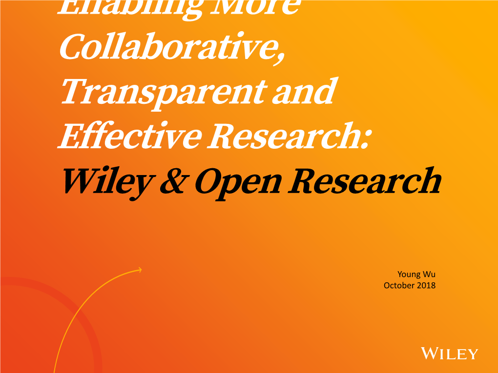 Wiley & Open Research