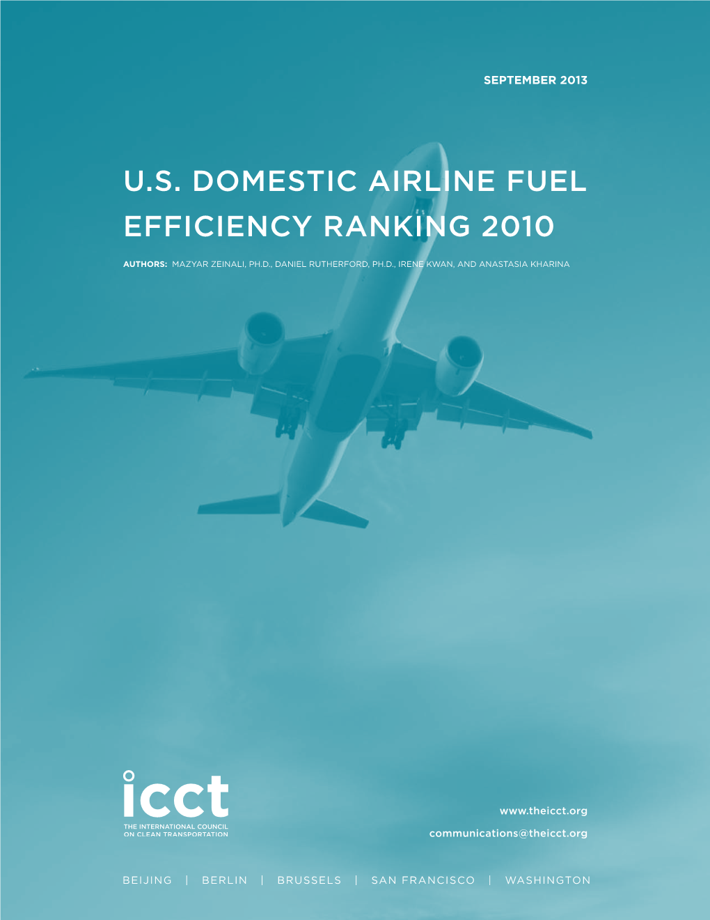 U.S. Domestic Airline Fuel Efficiency Ranking, 2010