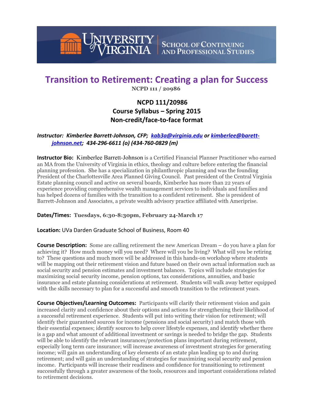 University of Virginia School of Continuing and Professional Studies