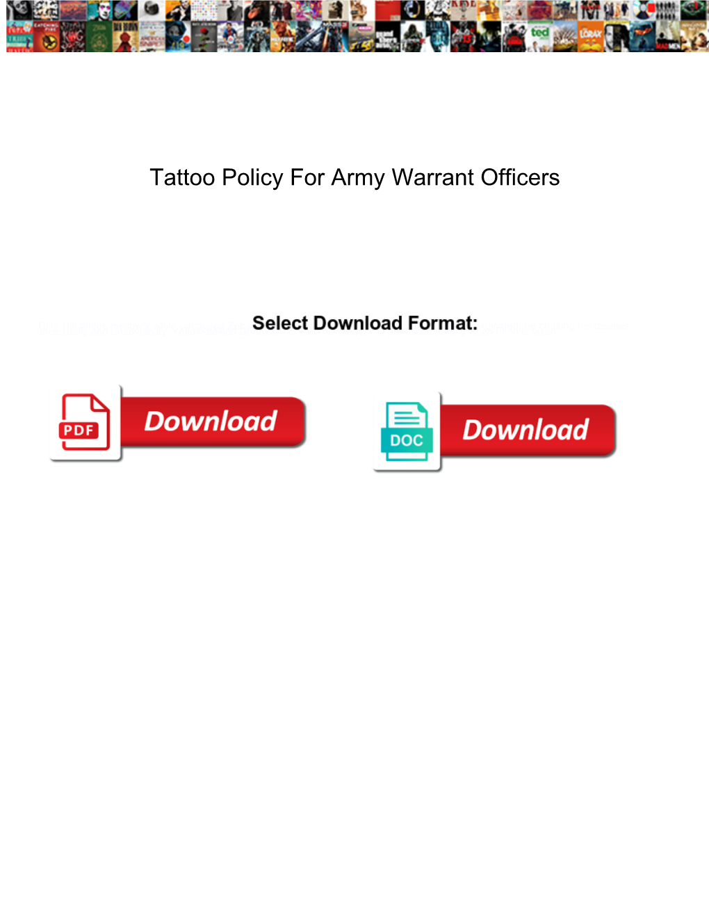 Tattoo Policy for Army Warrant Officers