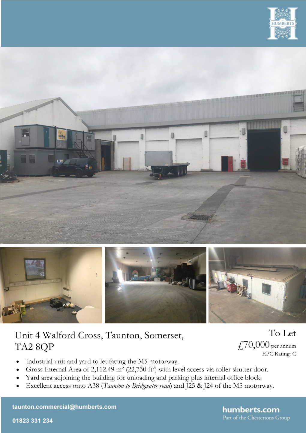 Unit 4 Walford Cross, Taunton, Somerset, TA2 8QP To