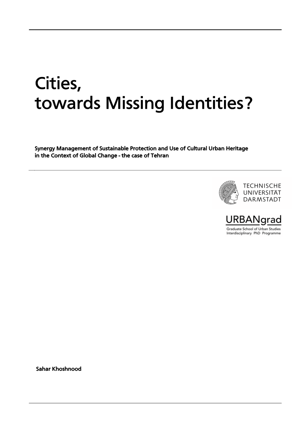 Cities, Towards Missing Identities? Synergy Management Of