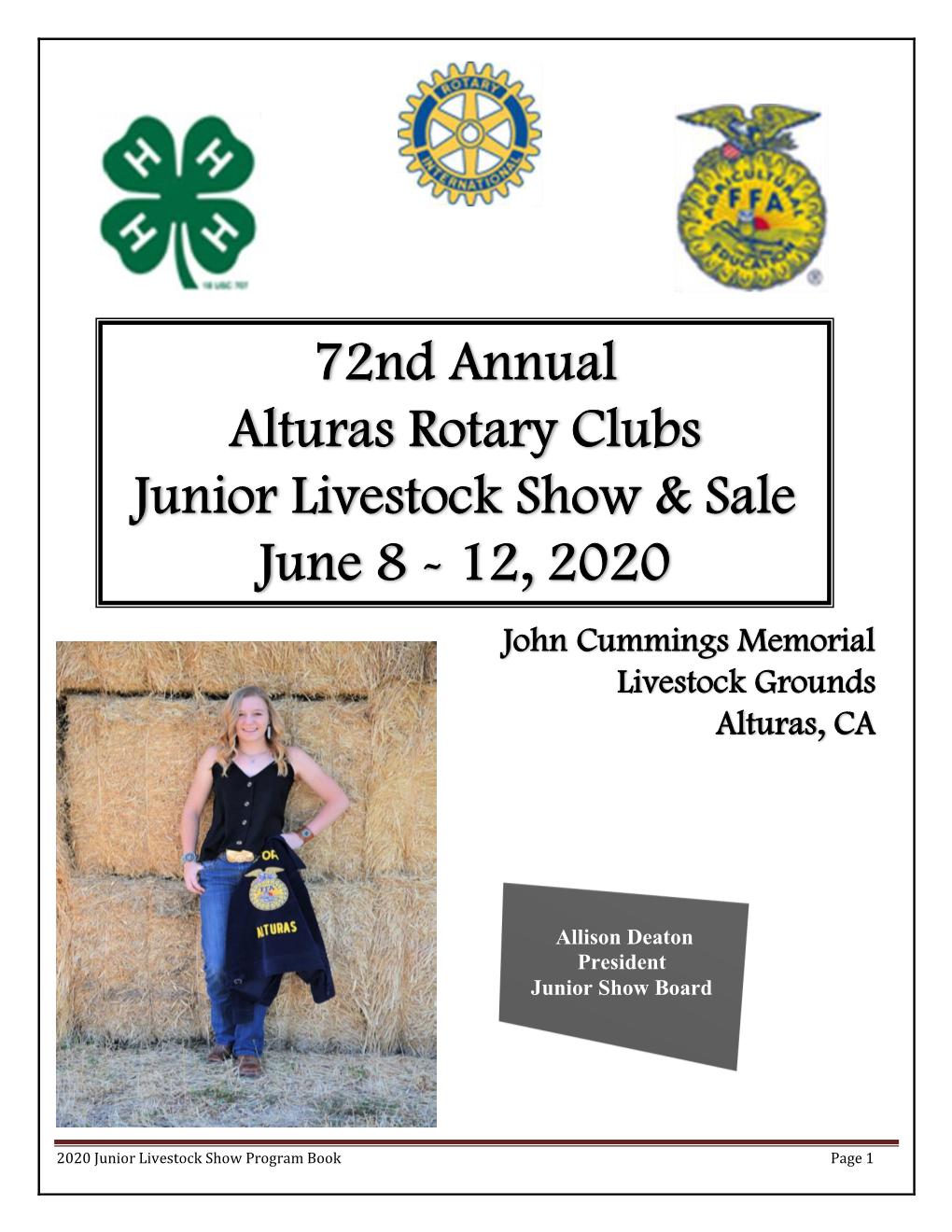 72Nd Annual Alturas Rotary Clubs Junior Livestock Show & Sale June 8