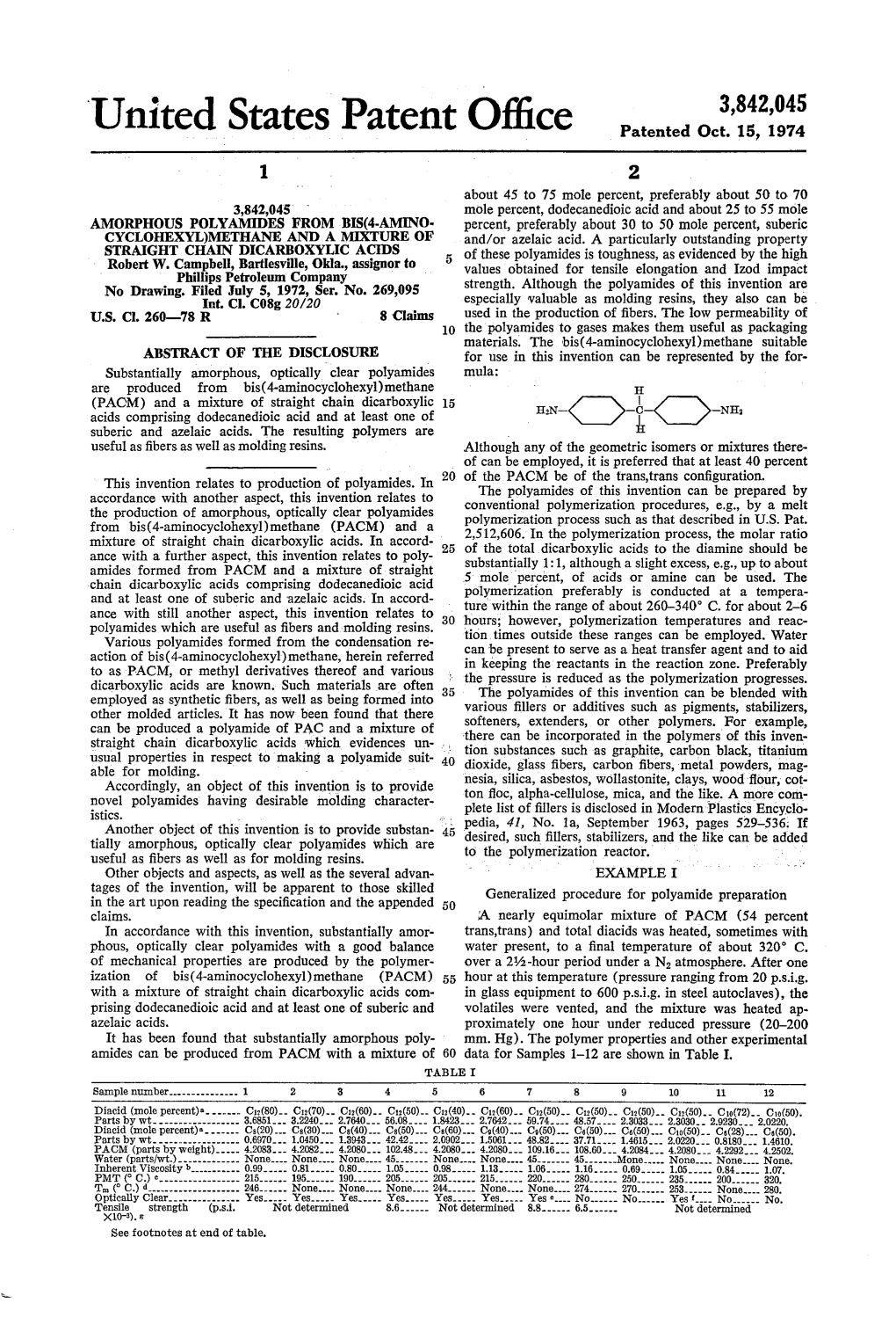 United States Patent Office Patented Oct