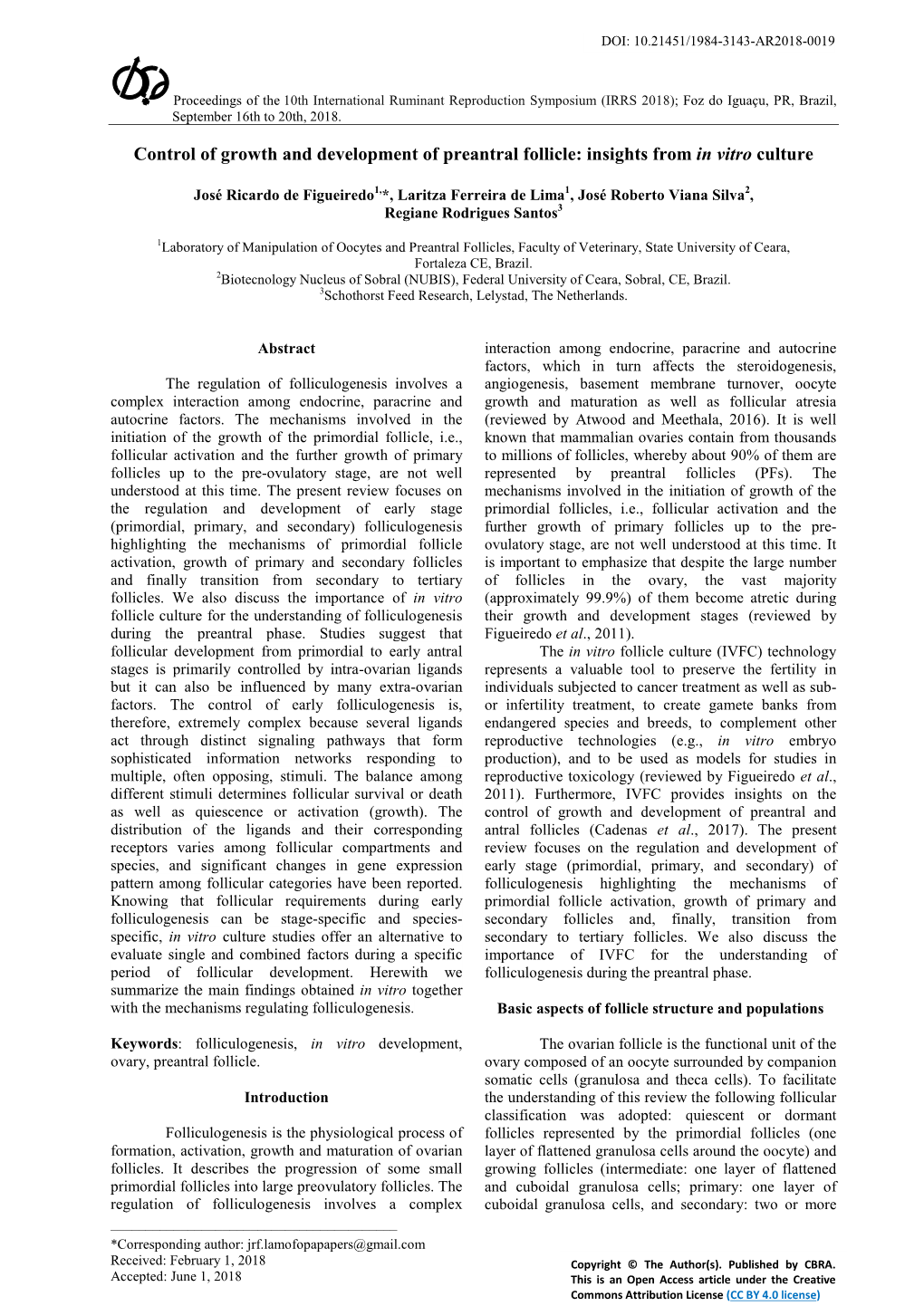 Control of Growth and Development of Preantral Follicle: Insights from in Vitro Culture