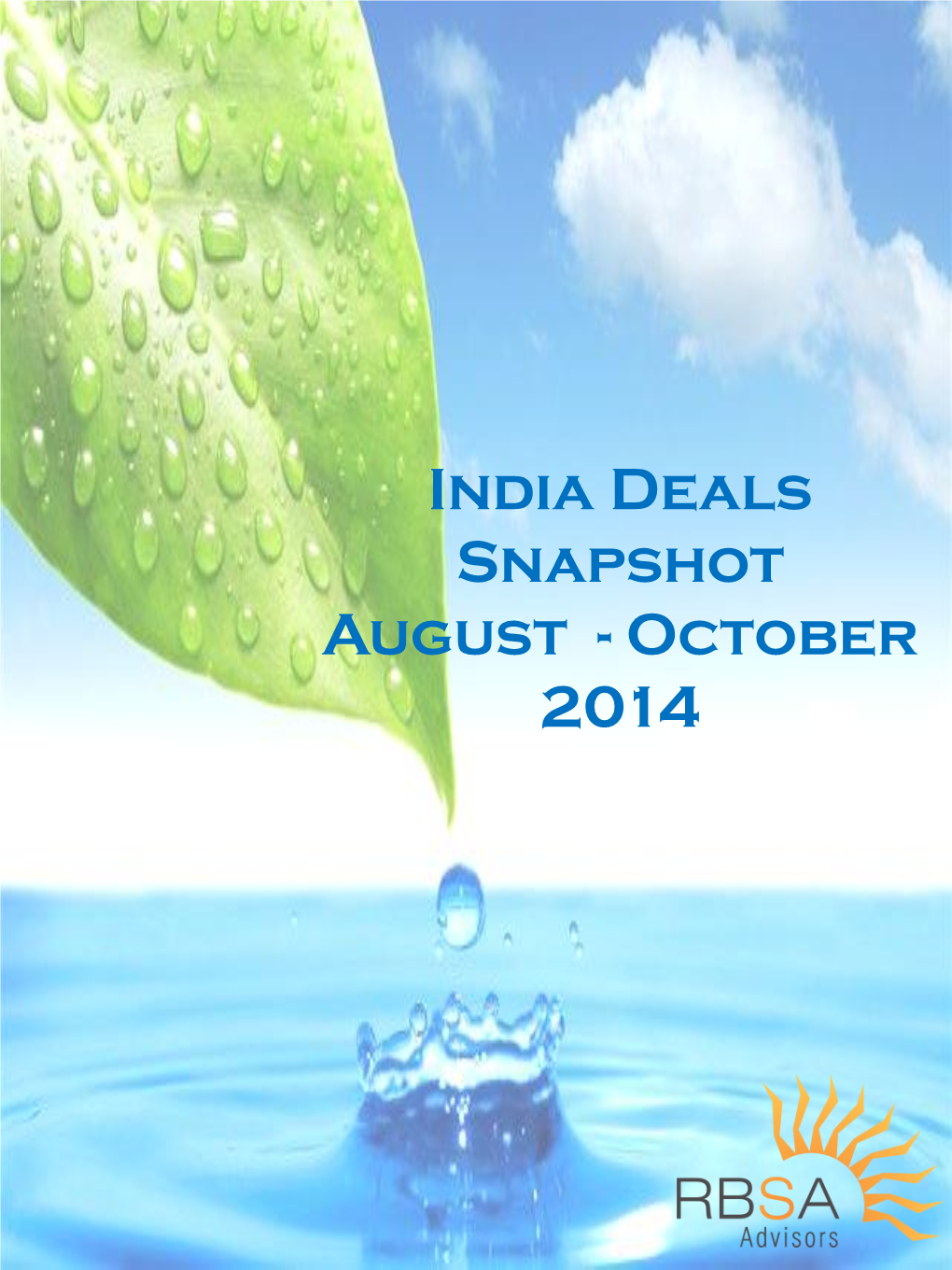 RBSA India Deals Snapshot – August to October 2014