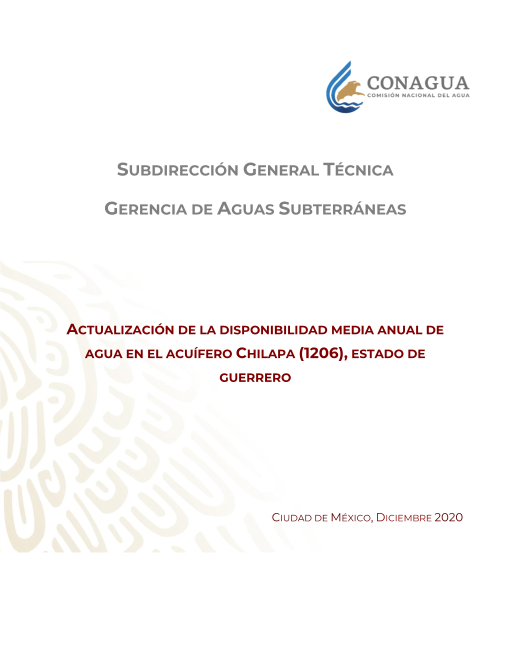 Actualización De La Disponibilidad Media Anual De Agua En El Acuífero Chilapa (1206), Estado De Guerrero