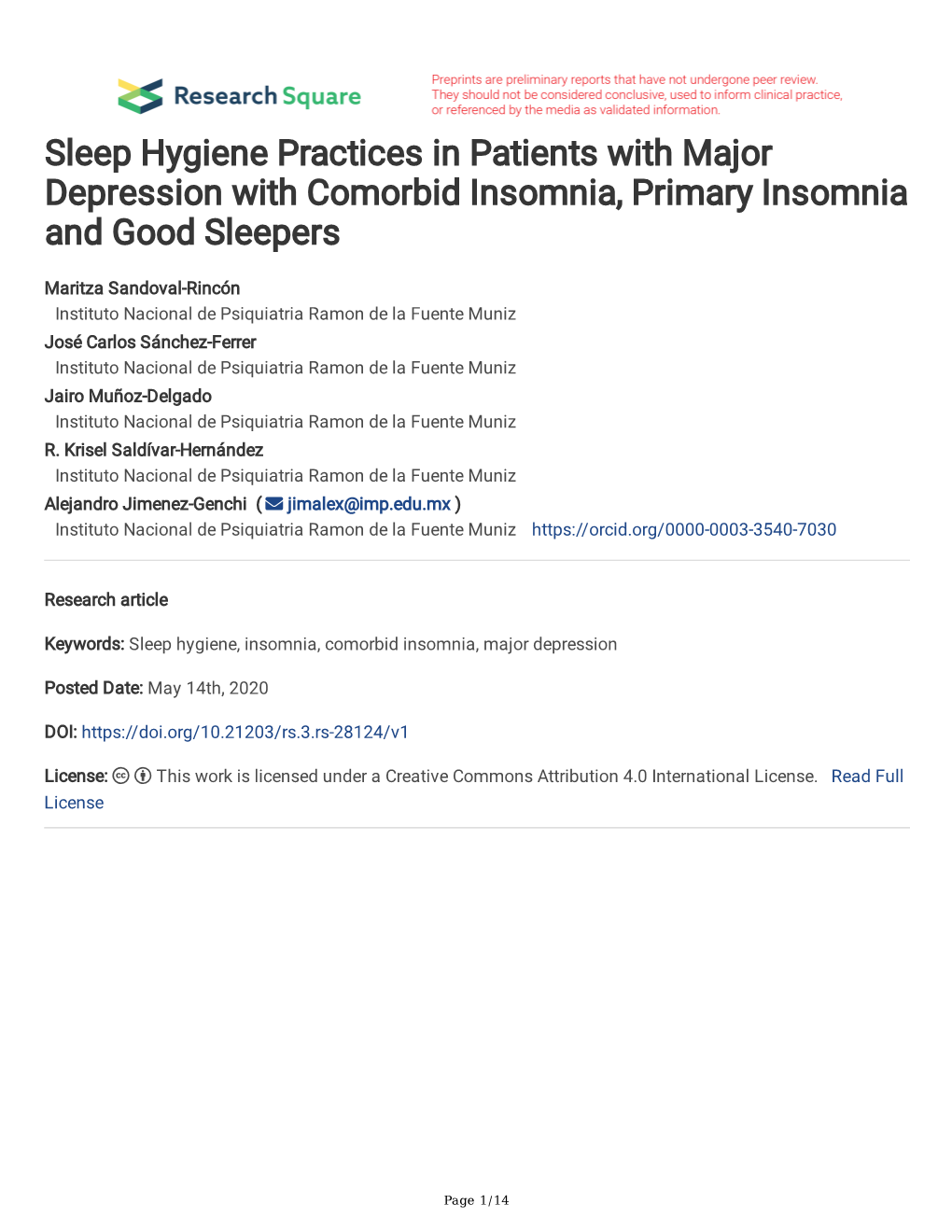 Sleep Hygiene Practices in Patients with Major Depression with Comorbid Insomnia, Primary Insomnia and Good Sleepers