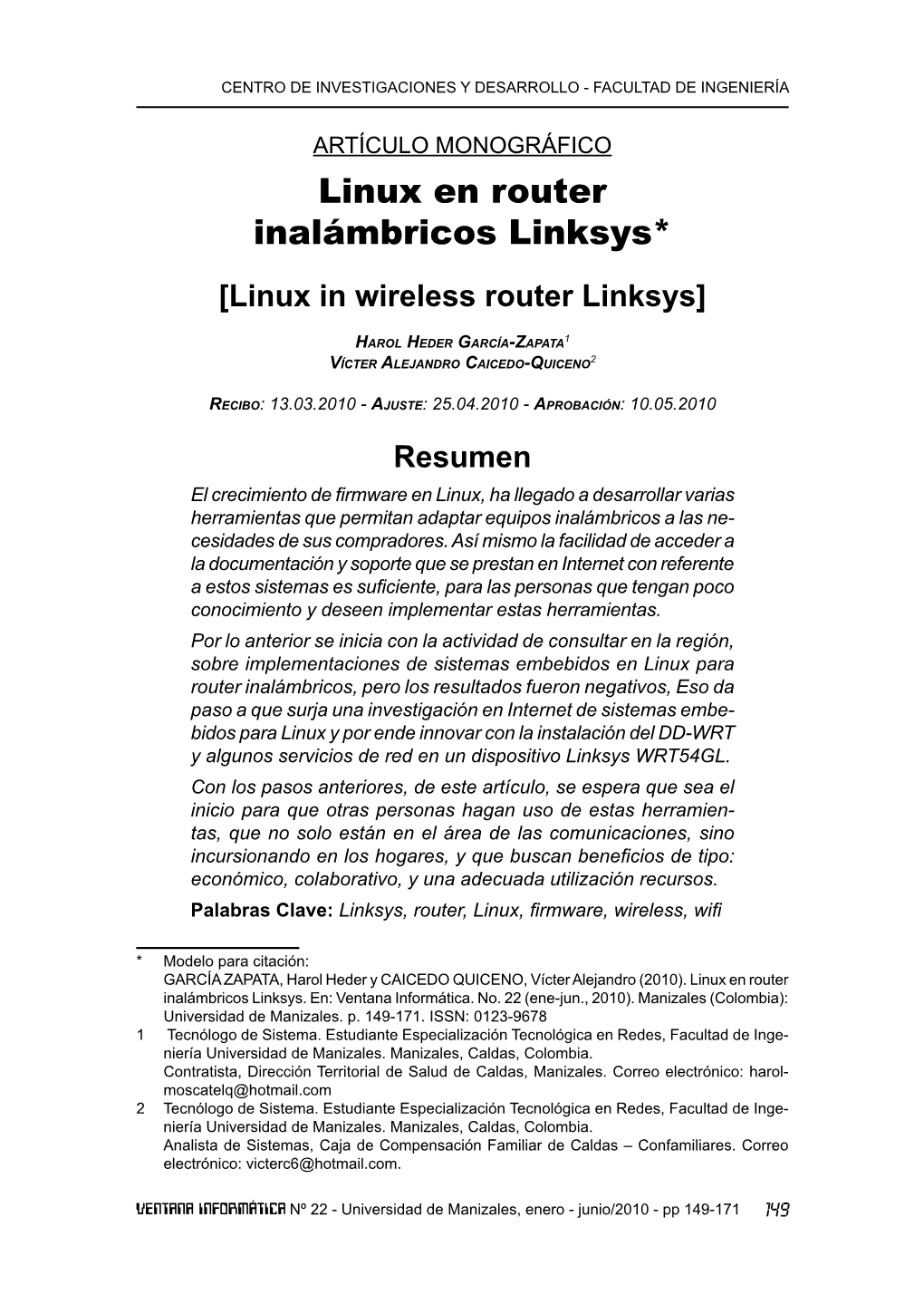 Linux En Router Inalámbricos Linksys*