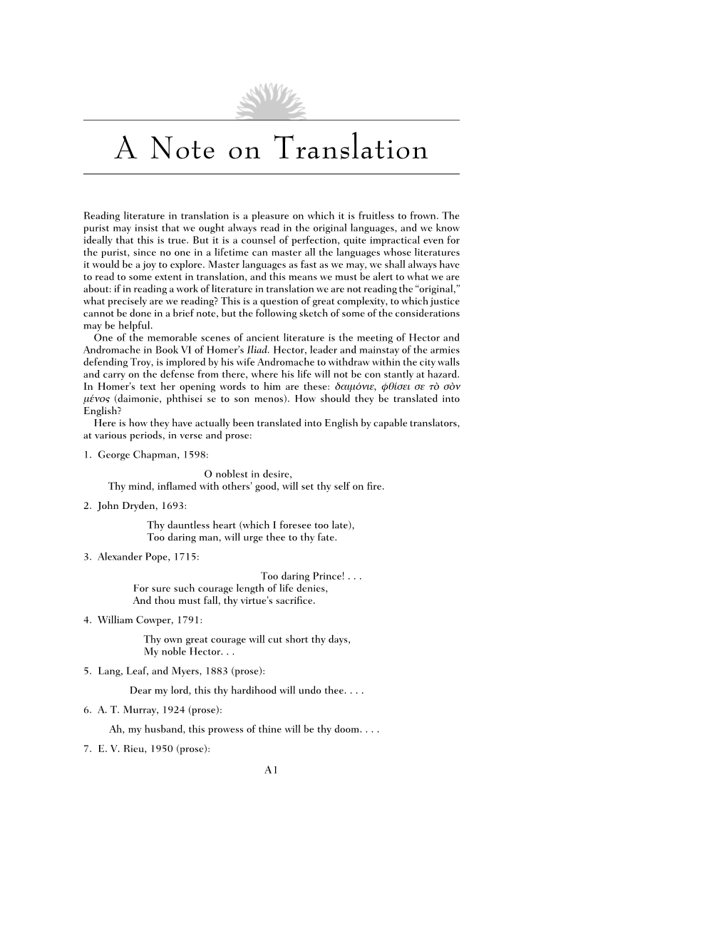 A Note on Translation