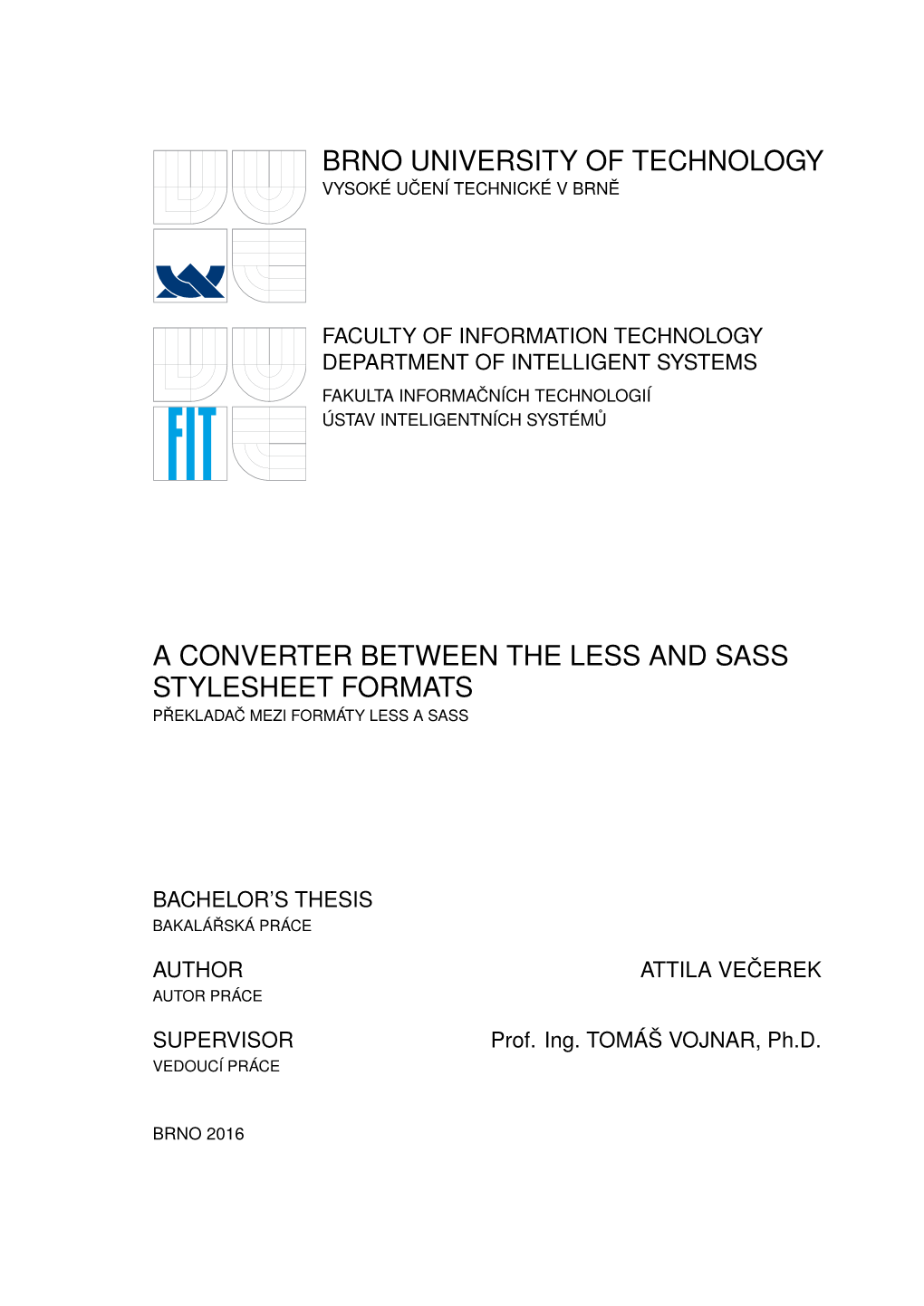 Brno University of Technology a Converter