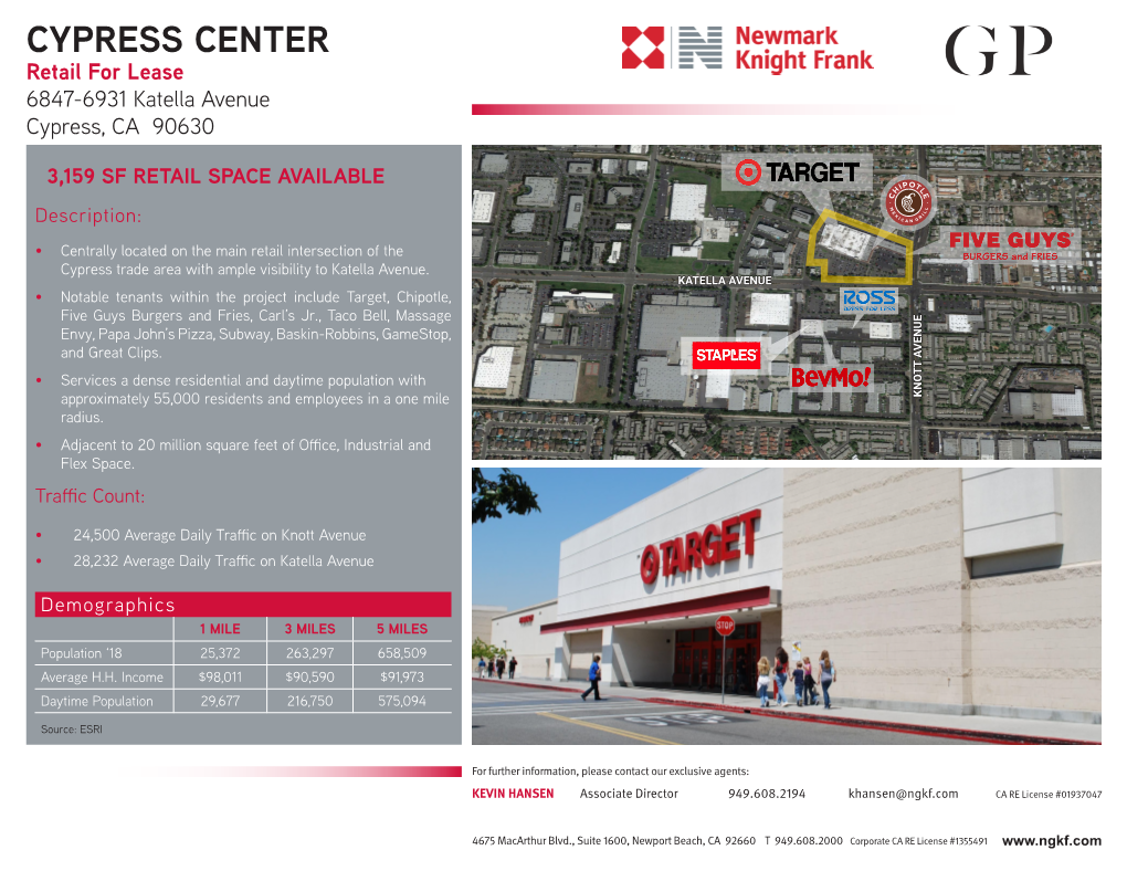 CYPRESS CENTER Retail for Lease 6847-6931 Katella Avenue Cypress, CA 90630