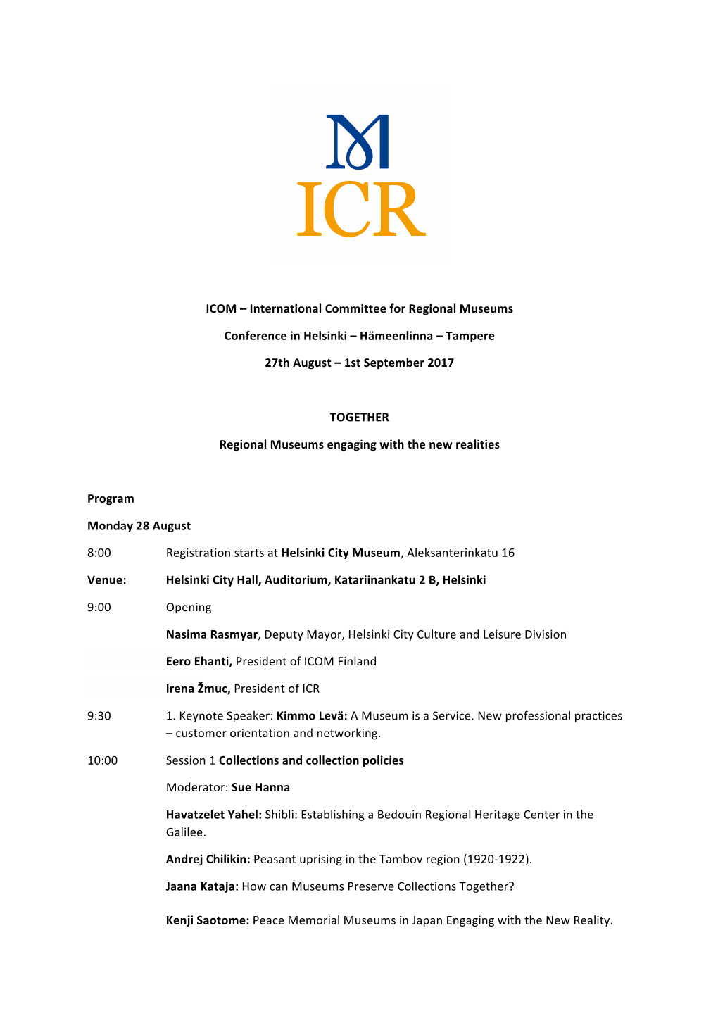 Program ICR Conference 2017