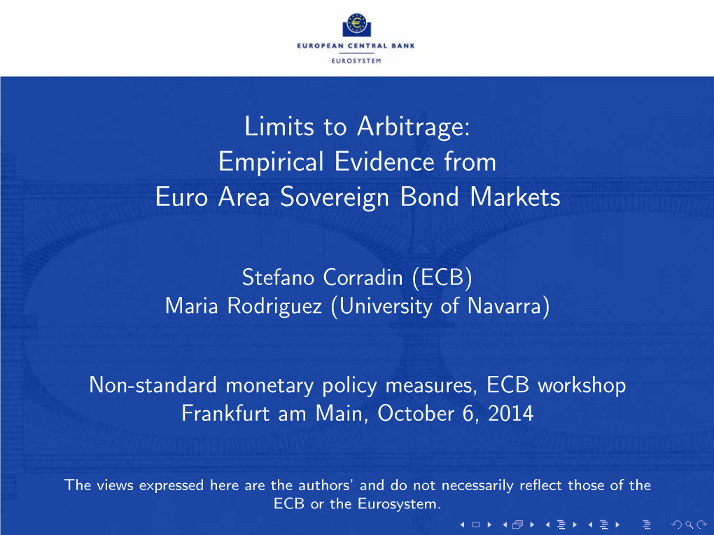 Limits to Arbitrage: Empirical Evidence from Euro Area Sovereign Bond Markets