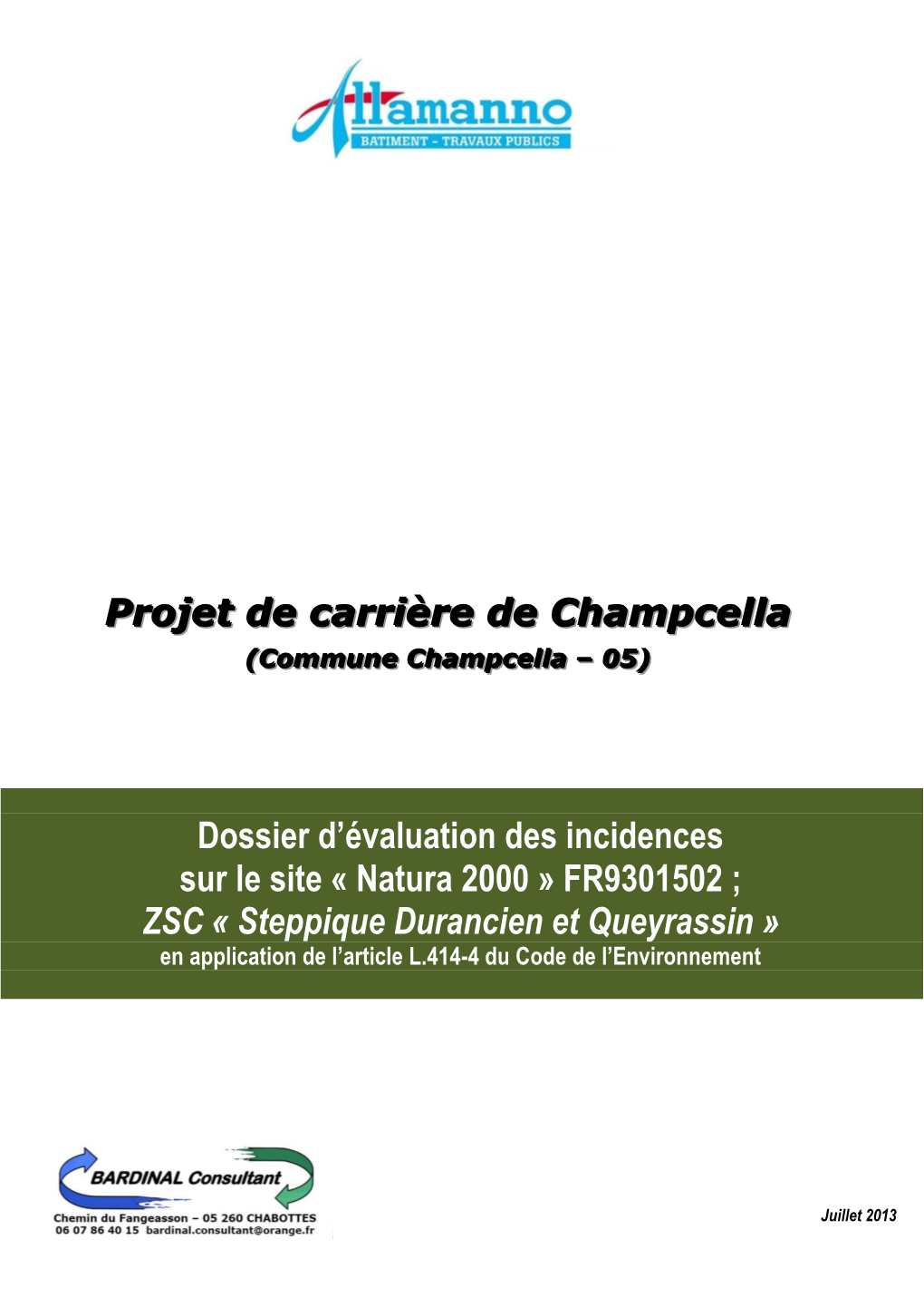 Projet De Carrière De Champcella
