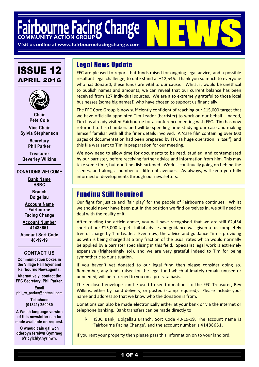 Legal News Update Funding Still Required