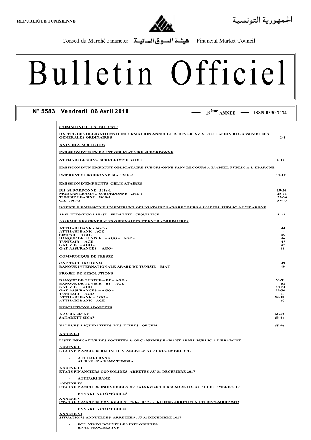 Bulletin Officiel