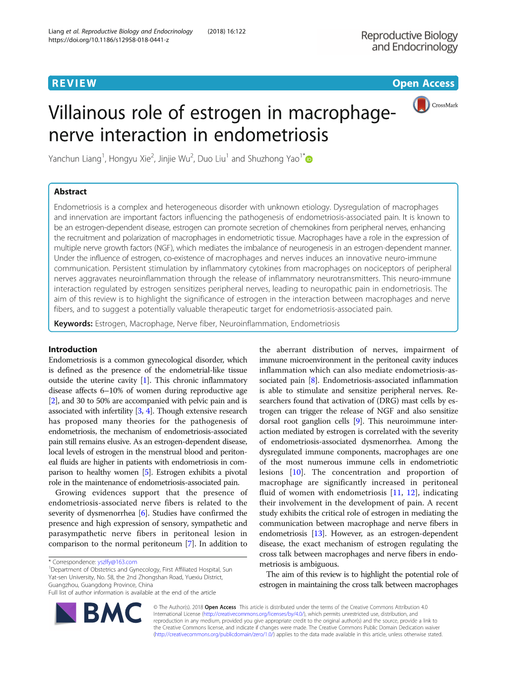 Villainous Role of Estrogen in Macrophage-Nerve Interaction In
