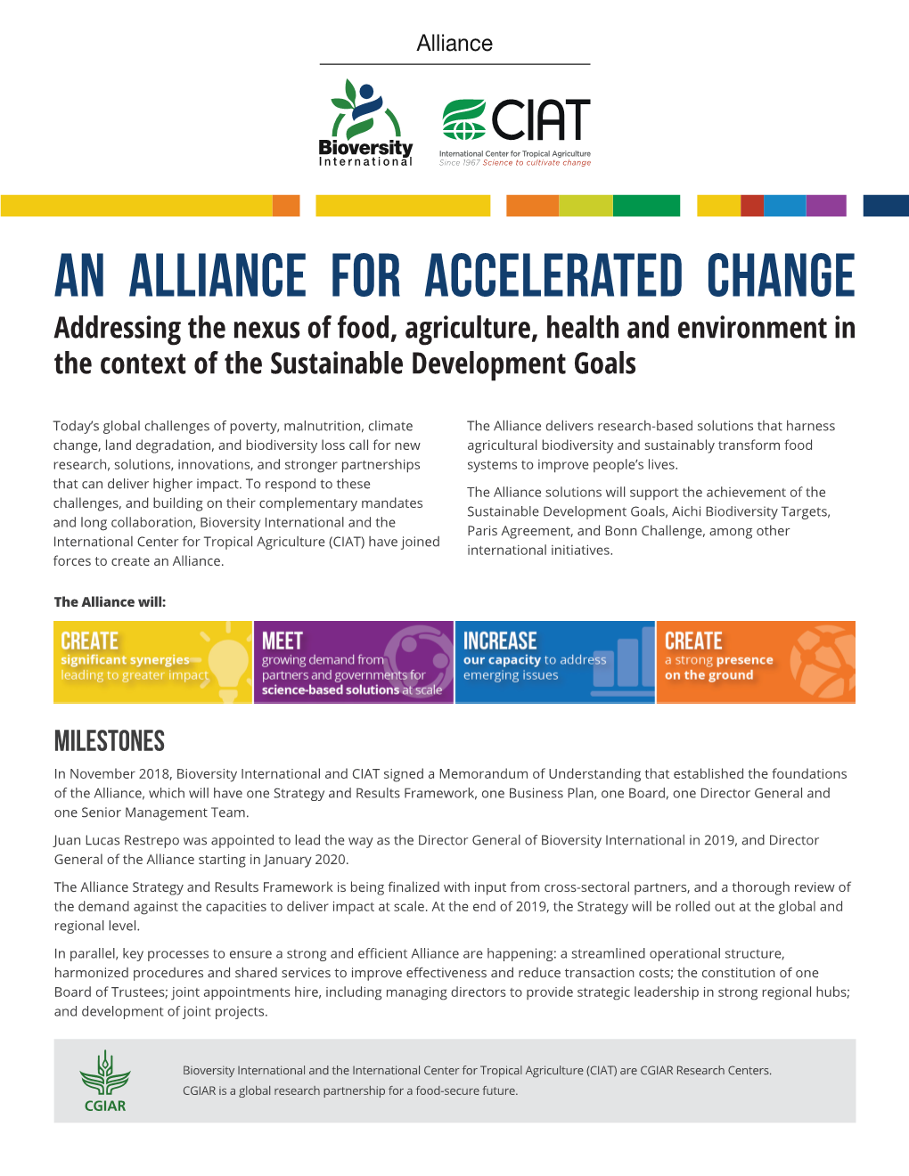 An Alliance for Accelerated Change Addressing the Nexus of Food, Agriculture, Health and Environment in the Context of the Sustainable Development Goals